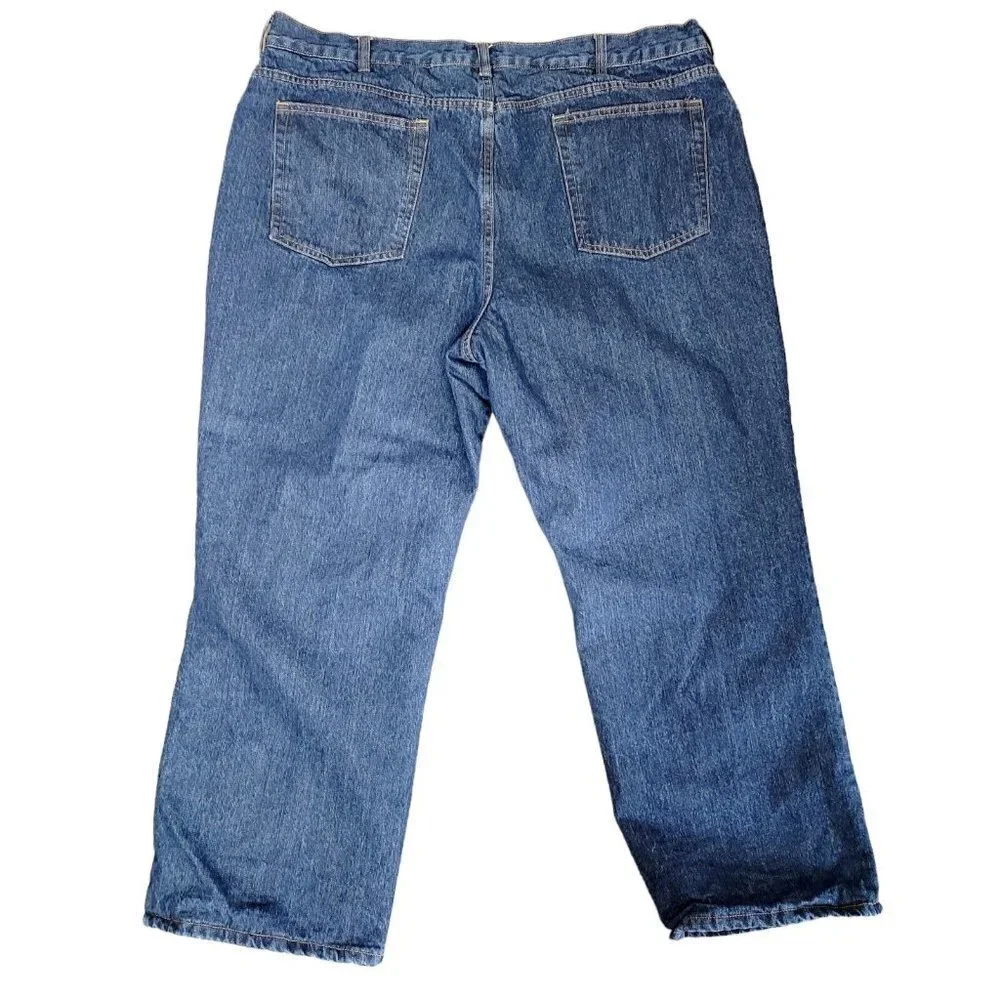 Croft & Barrow Sz 42x29 Jeans Flannel Lined Dark Wash Straight Leg Worn 1x EUC